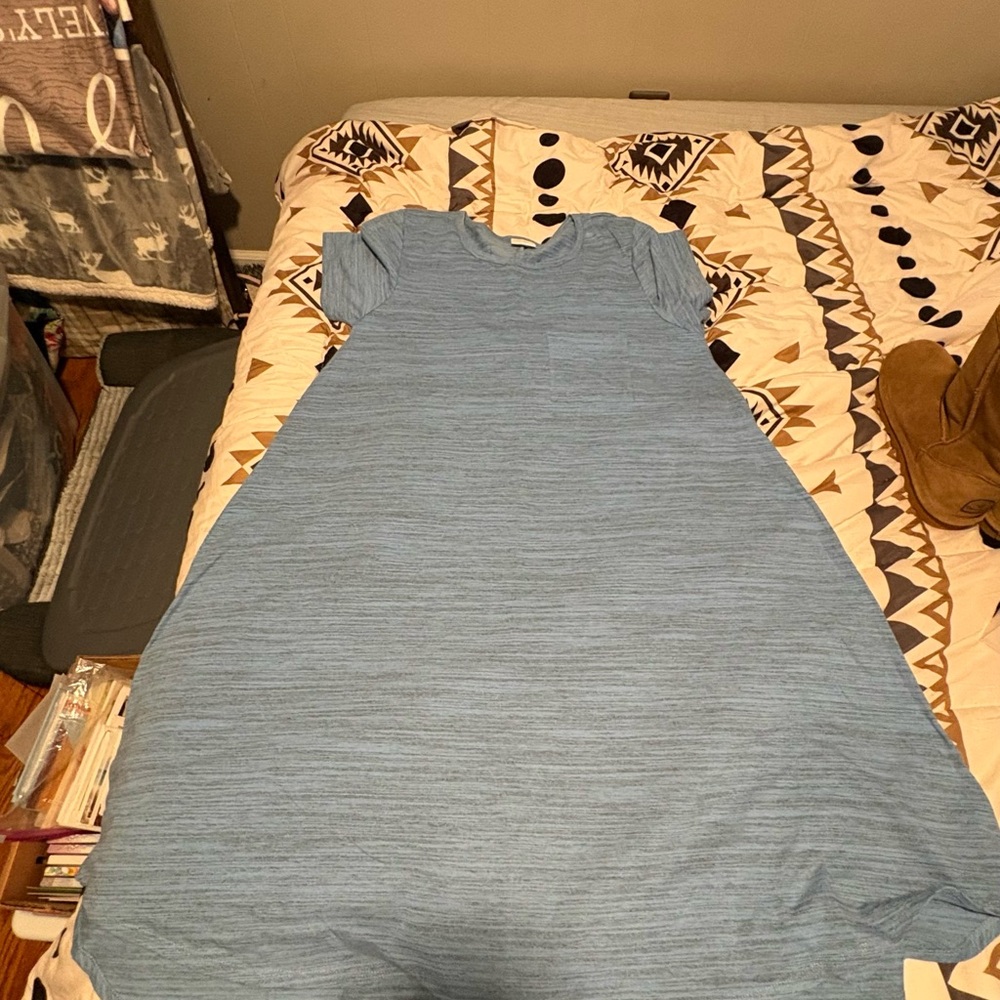 LuLaRoe Blue Heather Midi Dress